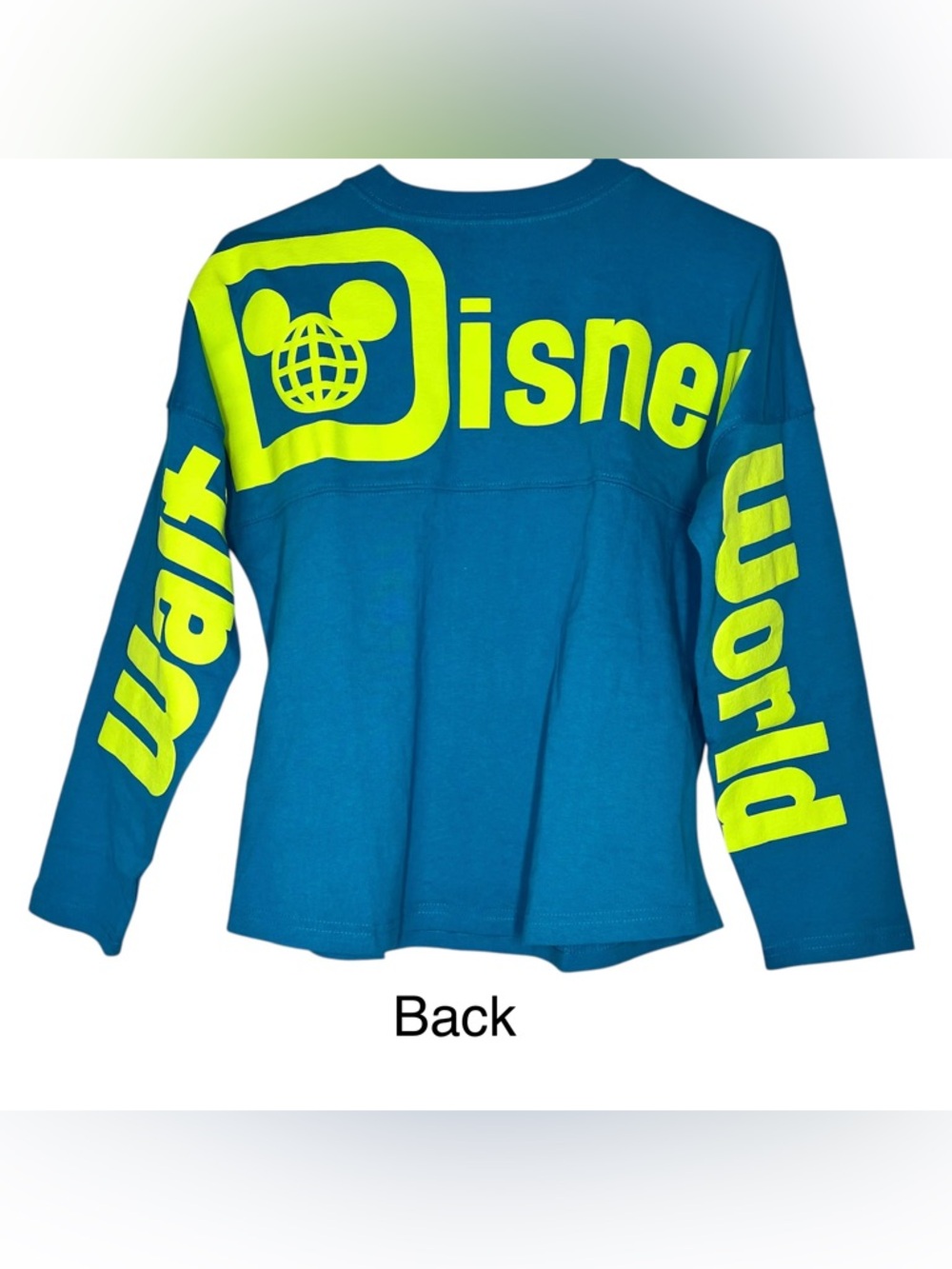 Disney Spirit Jersey Kids XL Blue Teal Neon Green Walt Disney World